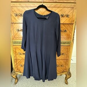 Club Monaco Navy Silk Lined Women’s Knee Length Quarter Sleeve Dress Sz 4